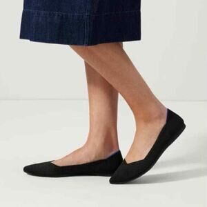 Rothy’s The Point Black‎ Solid Flat Slip On Shoes Size 6